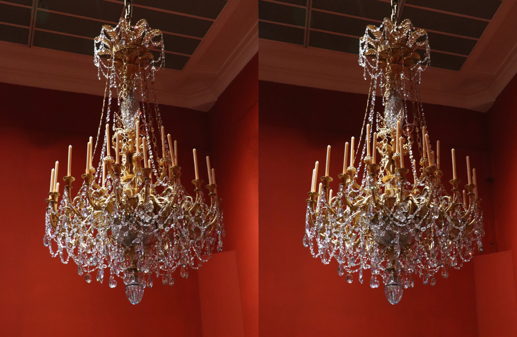 Lustre d'un palais disparu de Napoléon, reconstituée aux Gobelins