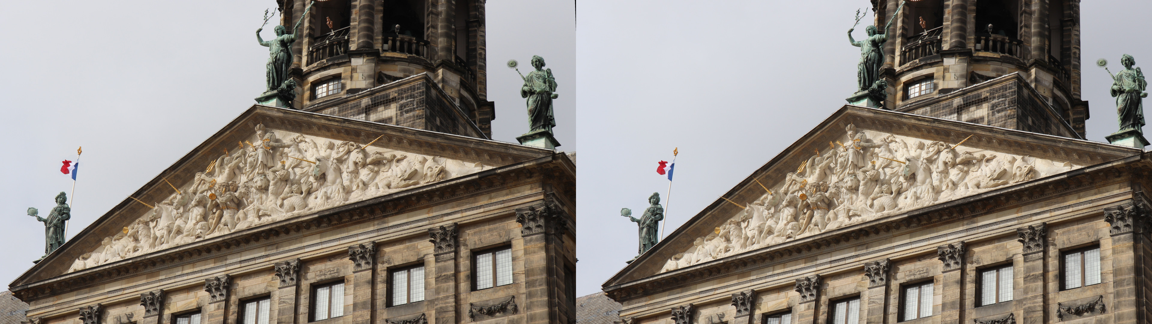 Palais royal avec drapeau français (visite Macron)