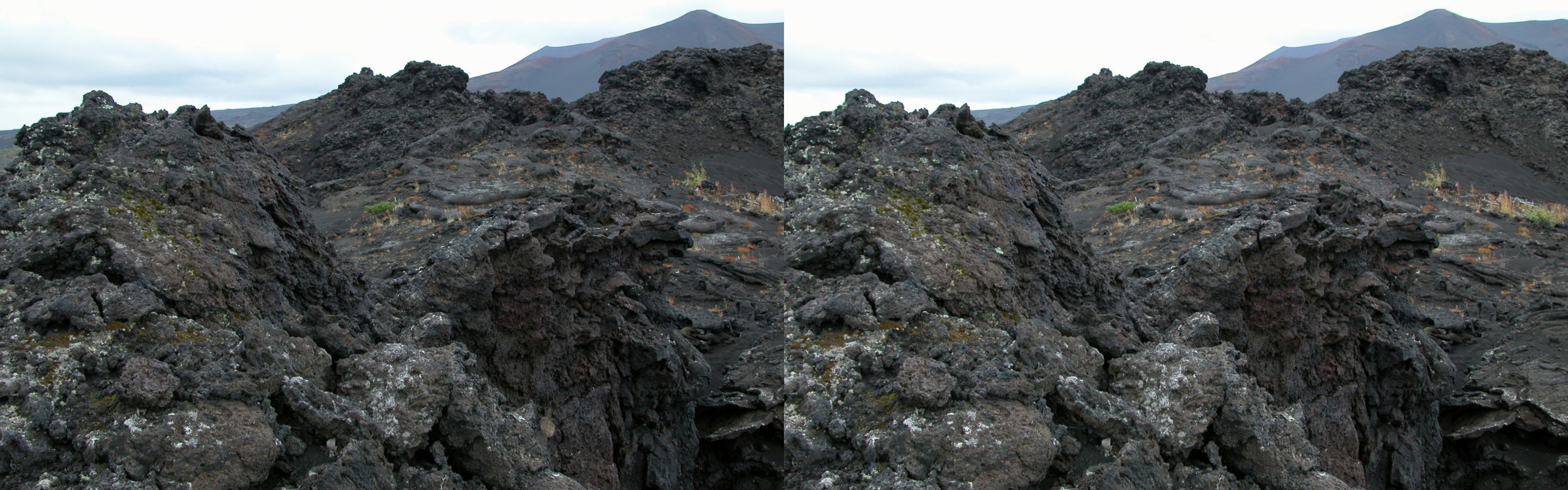 Kamtchatka, Russie - Site du Tolbachik - Coulée de lave dans le massif du Tolbachik
