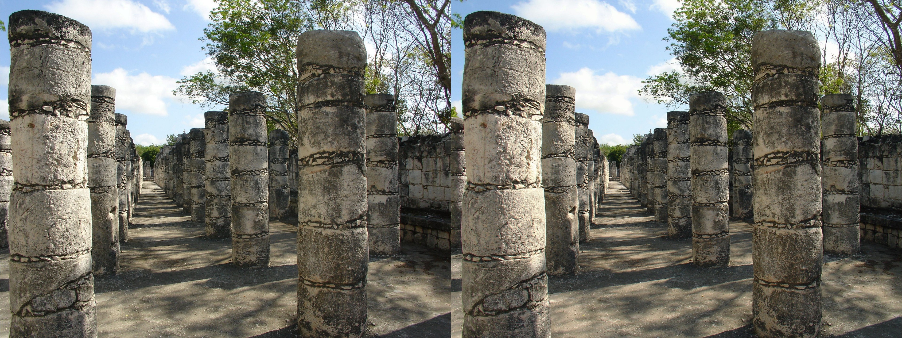 Double alignée de colonnes