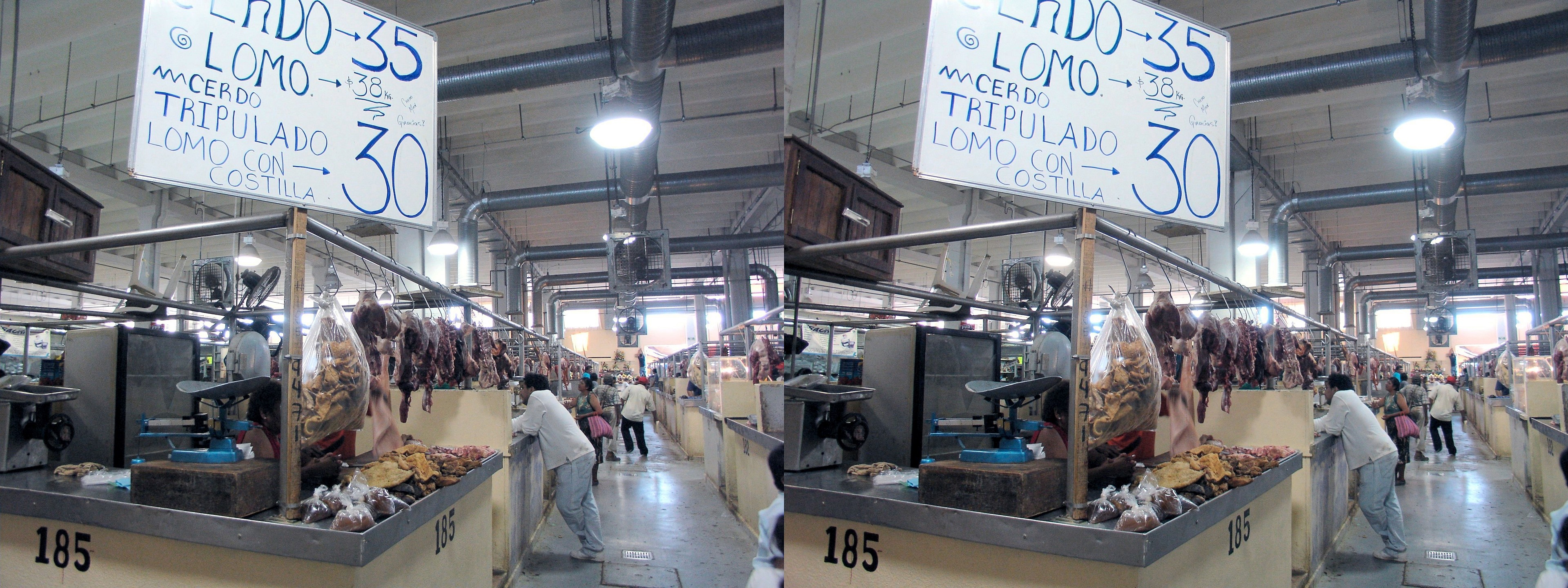 Quartier des bouchers au marché.