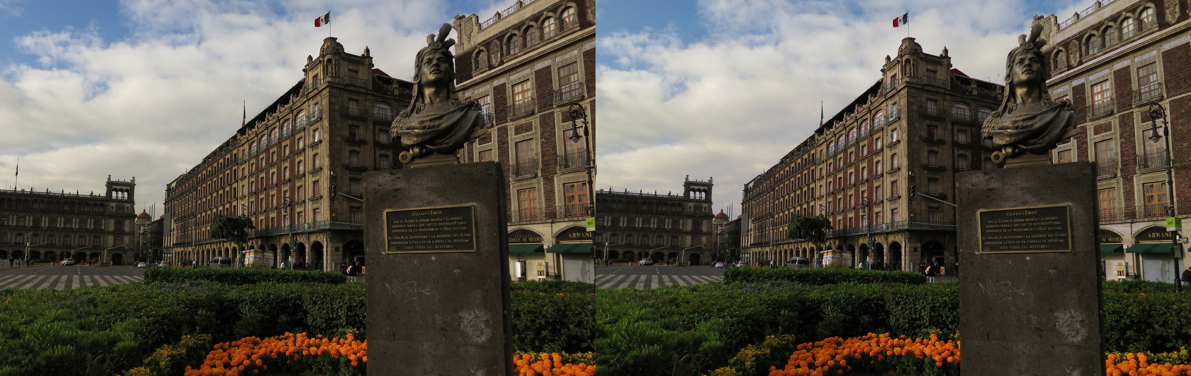 Buste de Cuauhtémoc sur la Plaza de la Constitución (Zócalo)
