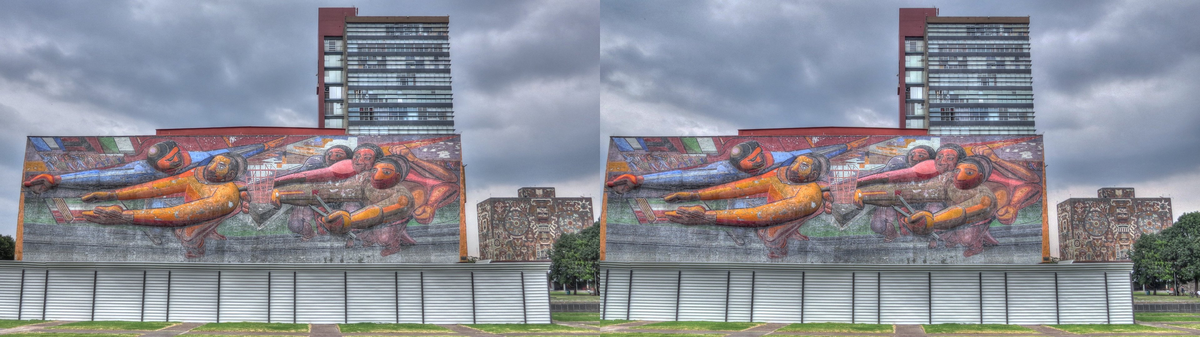 UNAM, grande fresque sur un bâtiment
