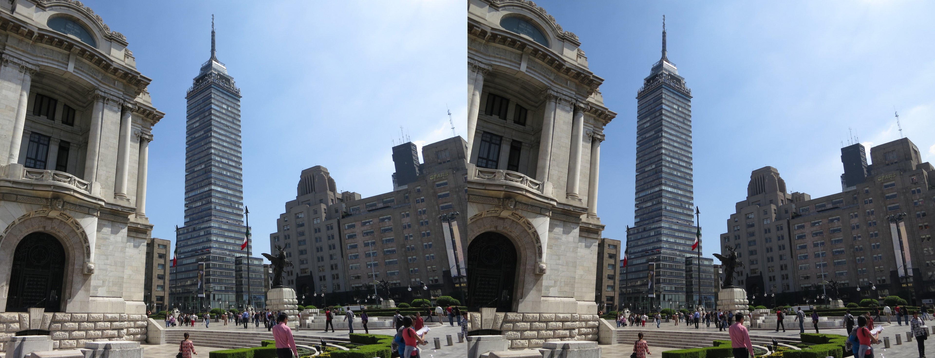 Torre Latinoamericana vue depuis le Palacio de Bellas Artes