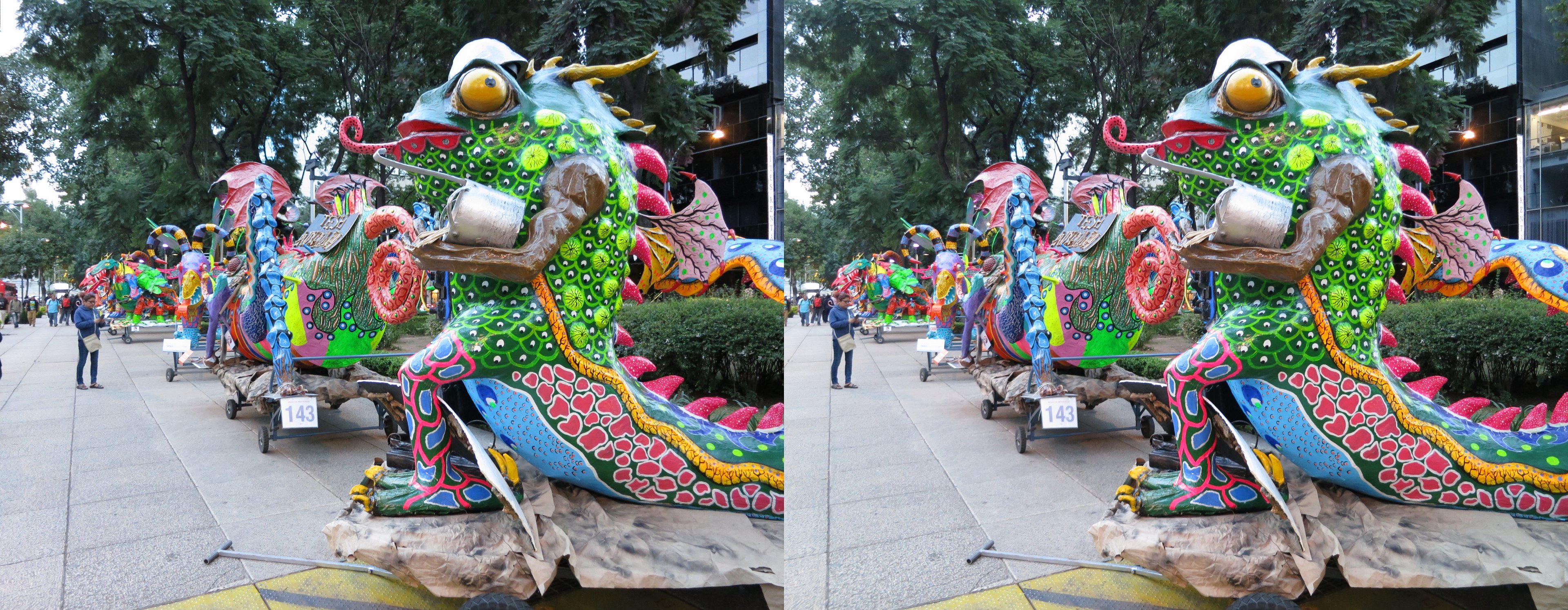Chars de la fête des morts sur le Paseo de La Reforma