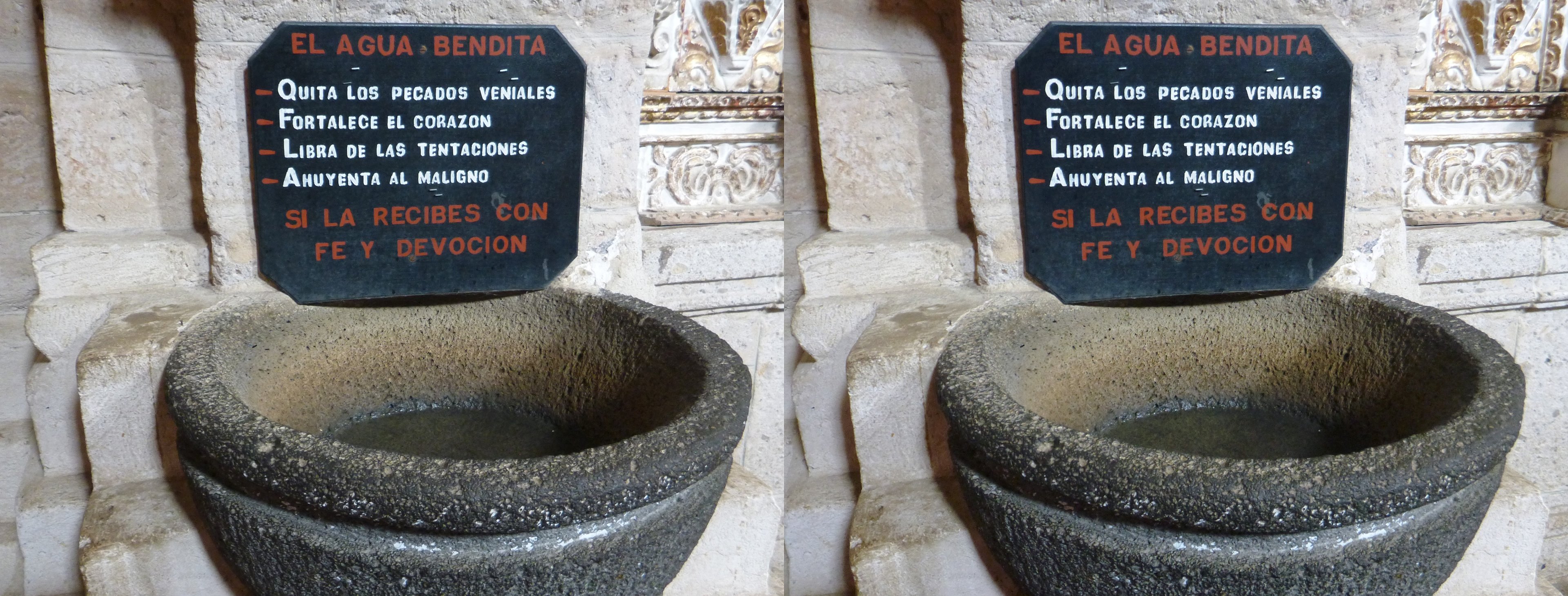 Église de Juan Bautista, bénitier