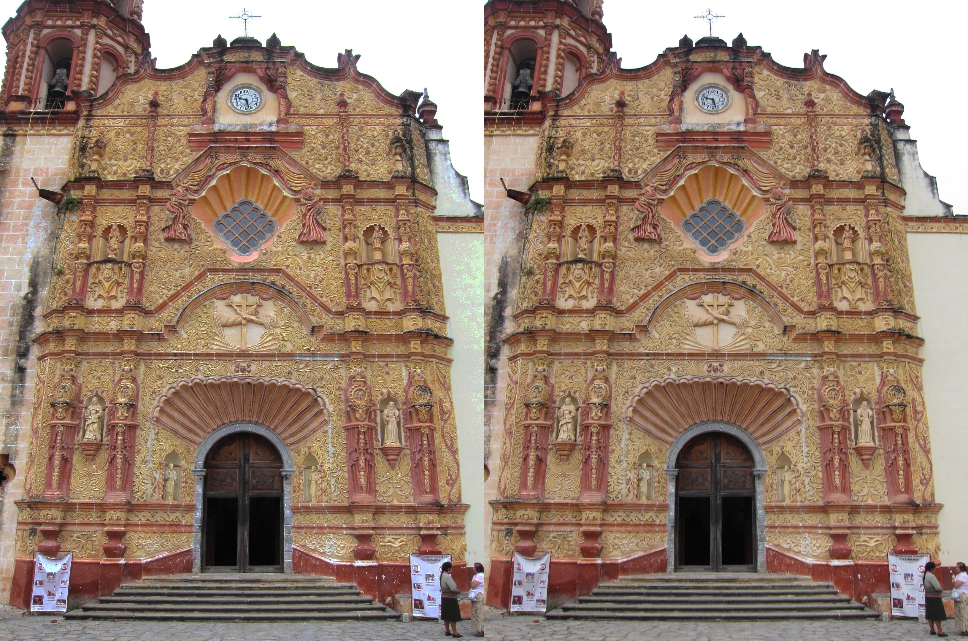 Façade de l'église de la mission Santiago de Jalpan