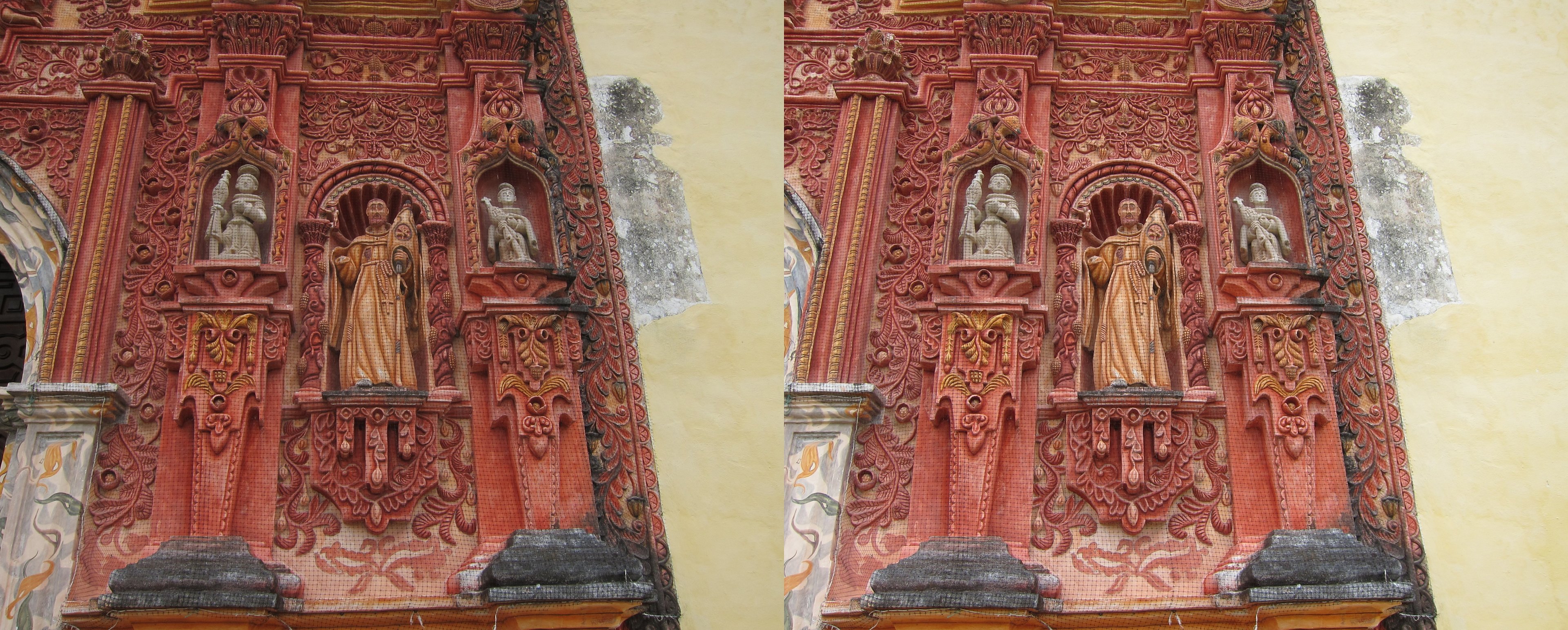 Misión de Santa María de la Purísima Concepción del Agua de Landa, détails de la façade