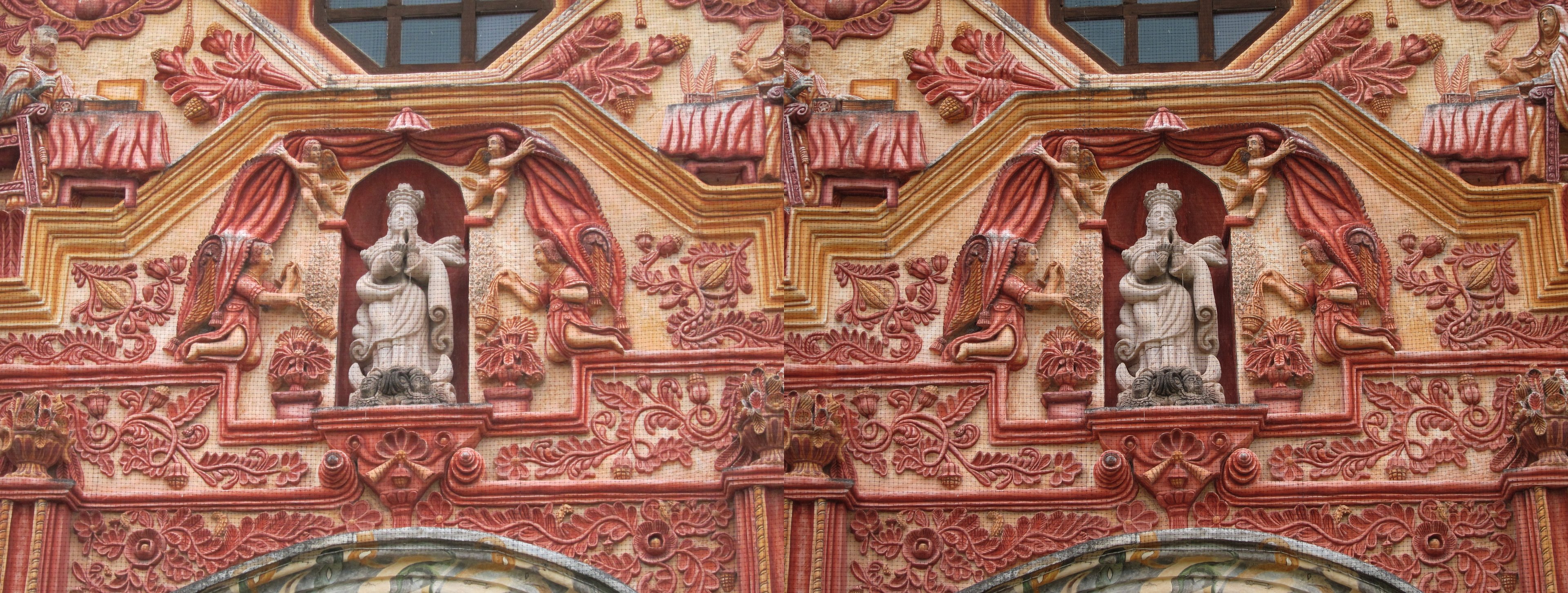 Misión de Santa María de la Purísima Concepción del Agua de Landa, détails de la façade