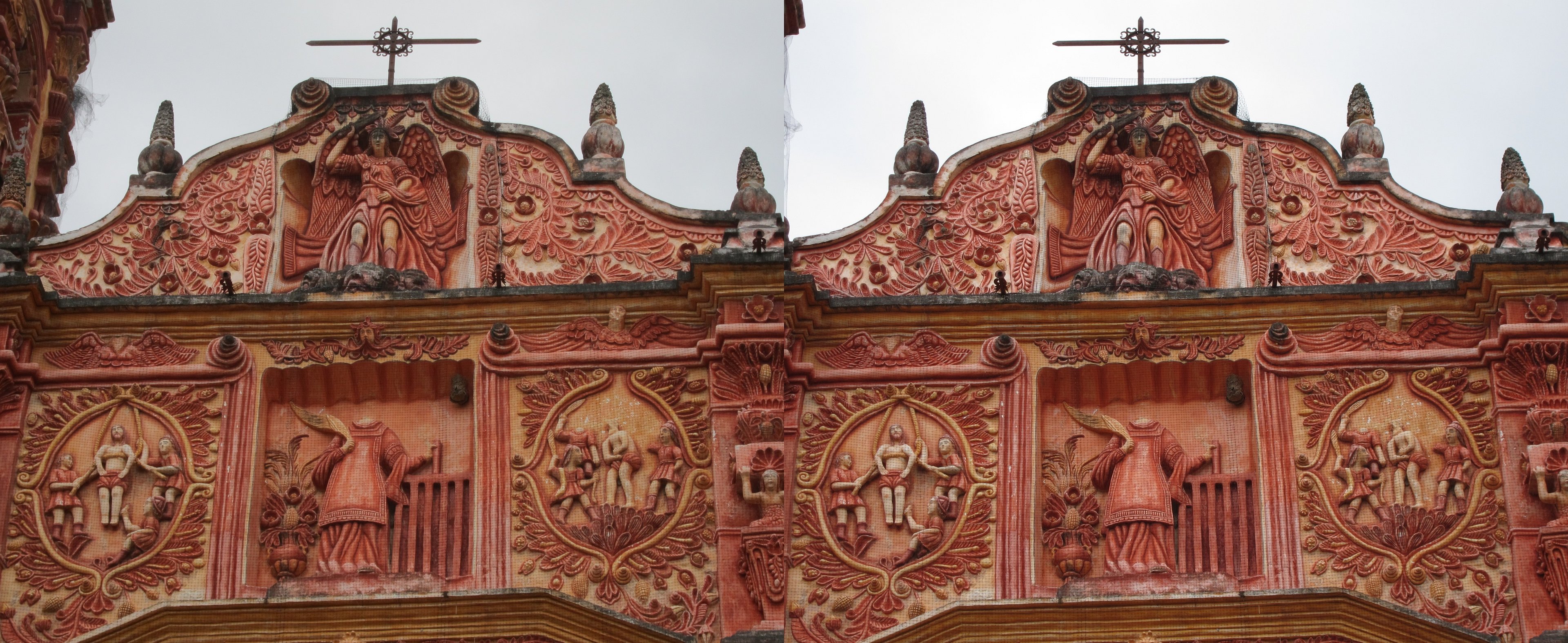 Misión de Santa María de la Purísima Concepción del Agua de Landa, détails de la façade