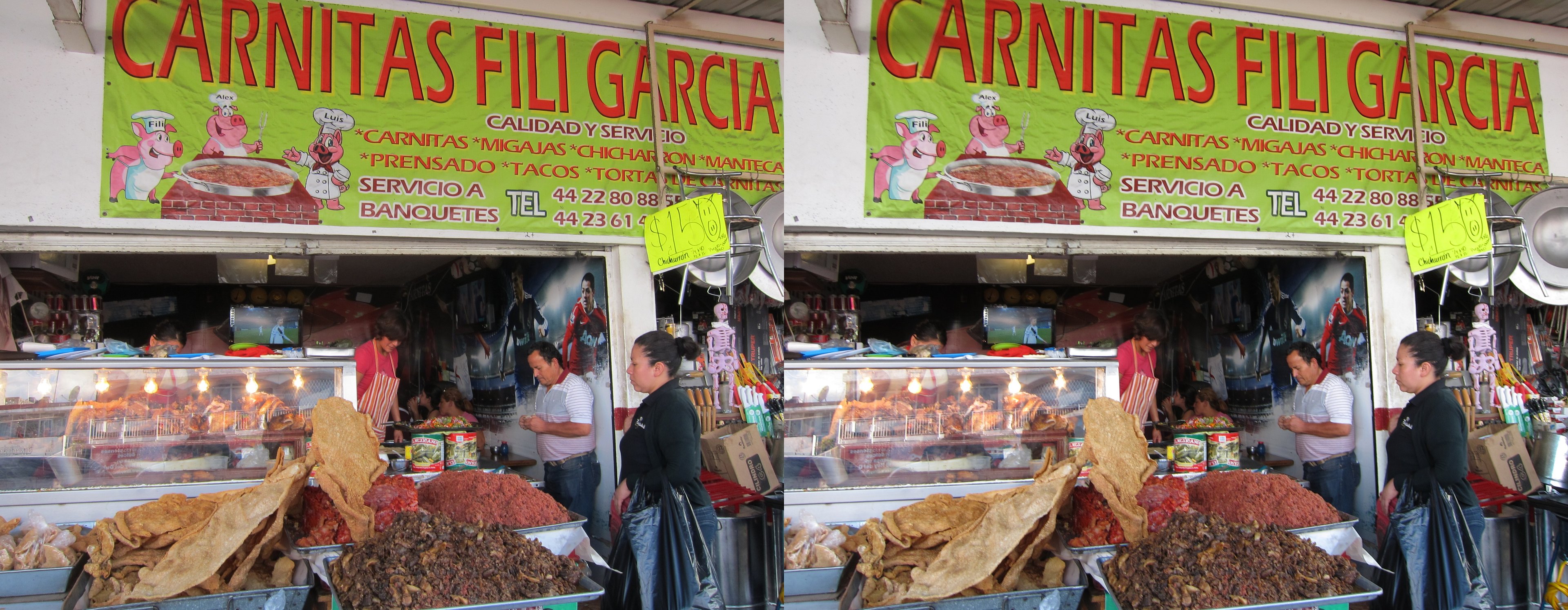 Mercado Escobedo, boucherie Carnitas Fili Garcia