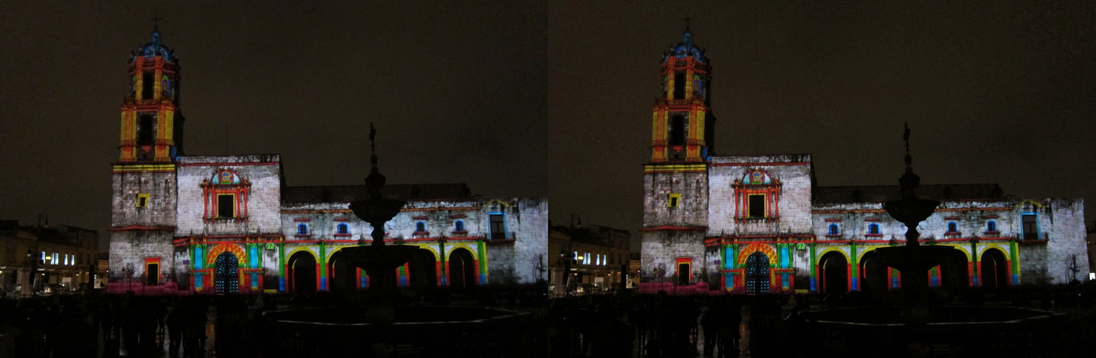 Spectacle de video mapping plaza Valladolid sur le Templo de San Francisco