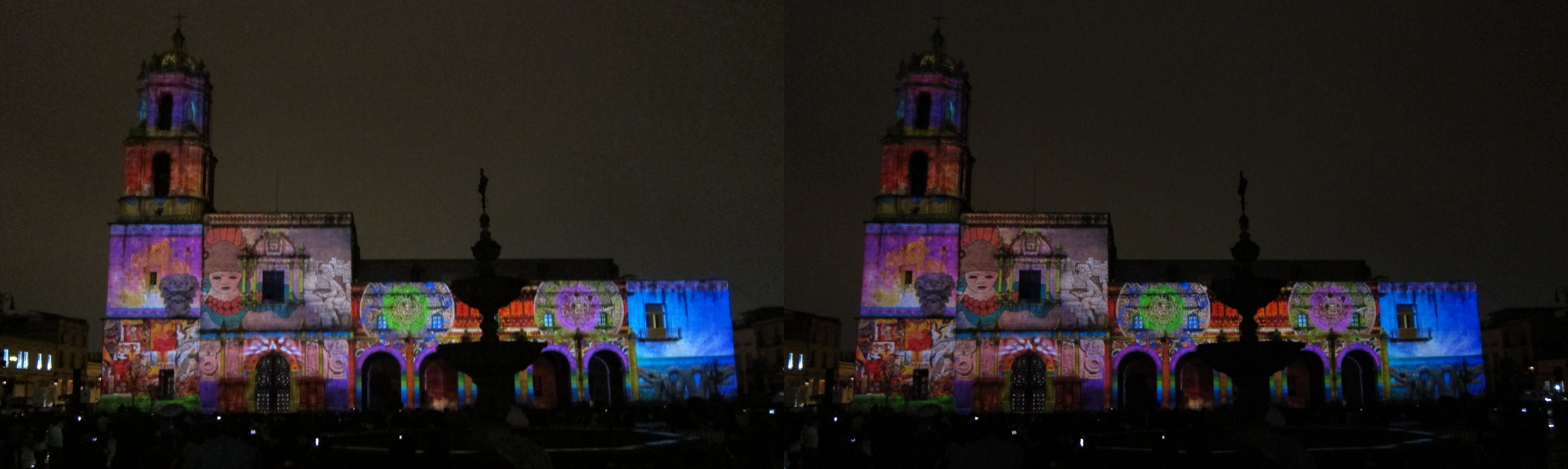 Spectacle de video mapping plaza Valladolid sur le Templo de San Francisco