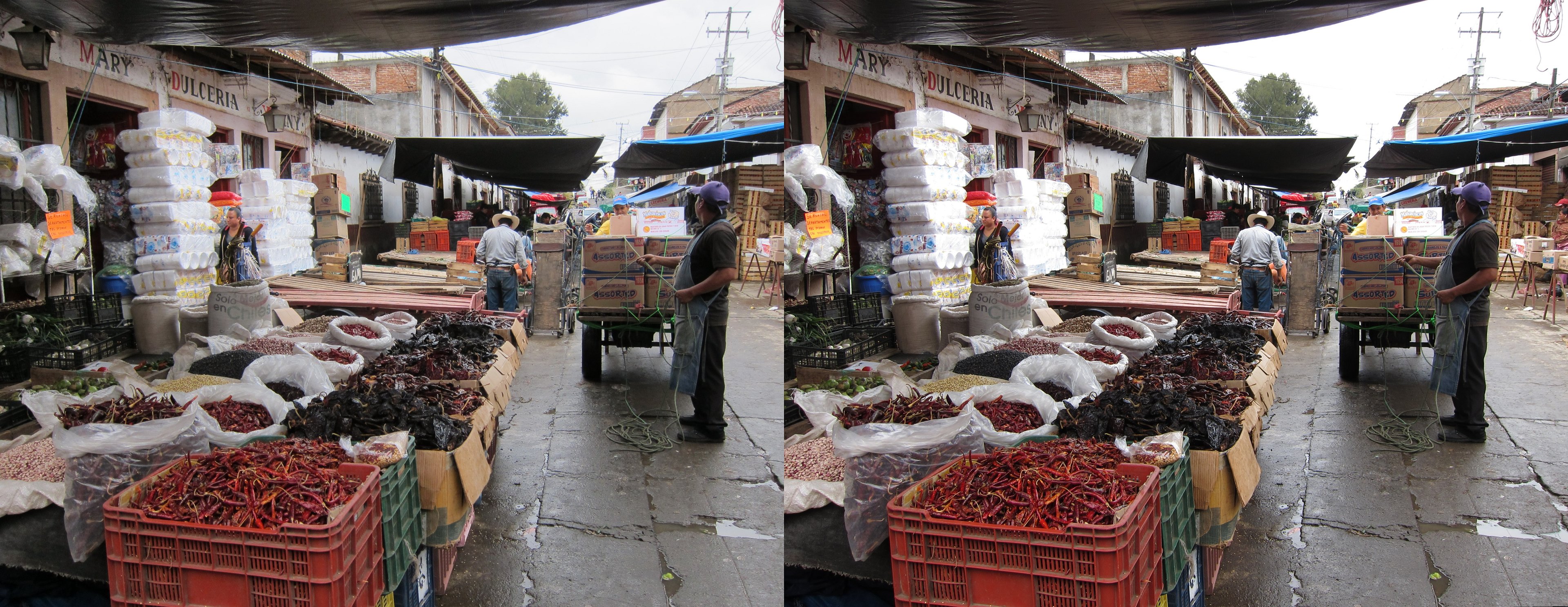 Vendeur de piments au marché