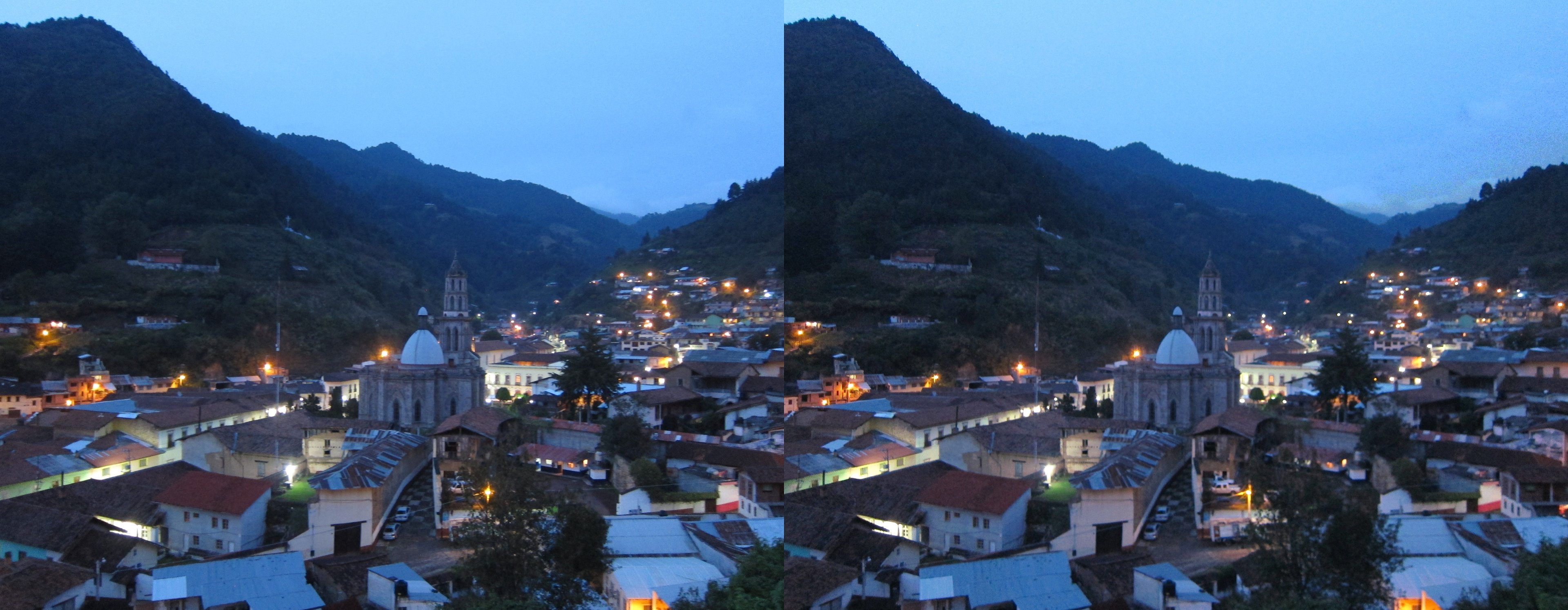 Vue sur la ville depuis la calzada Álvaro Obregón de nuit