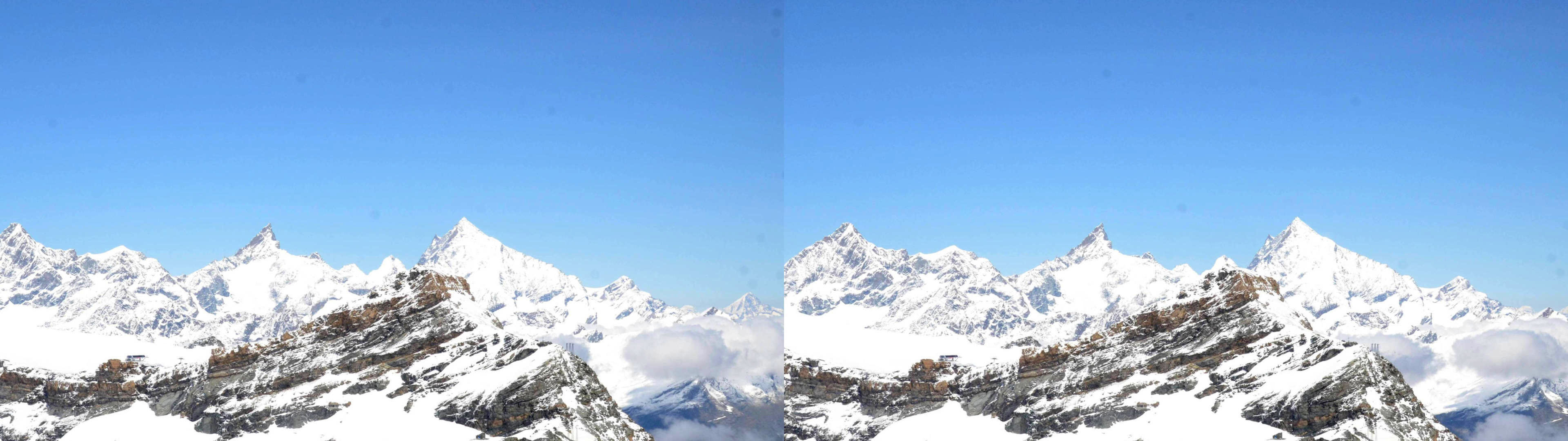 au fond Obergabelhorn, Wellenkuppe, Zinalrothorn et le Weisshorn