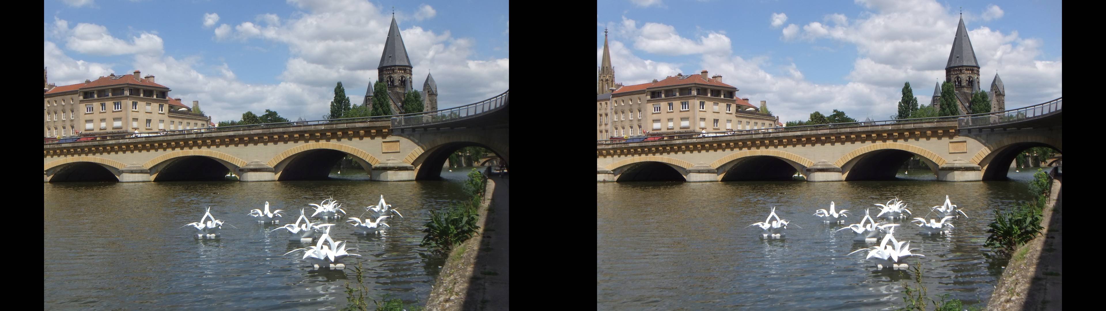 La Moselle, le pont des Roches et le Temple neuf