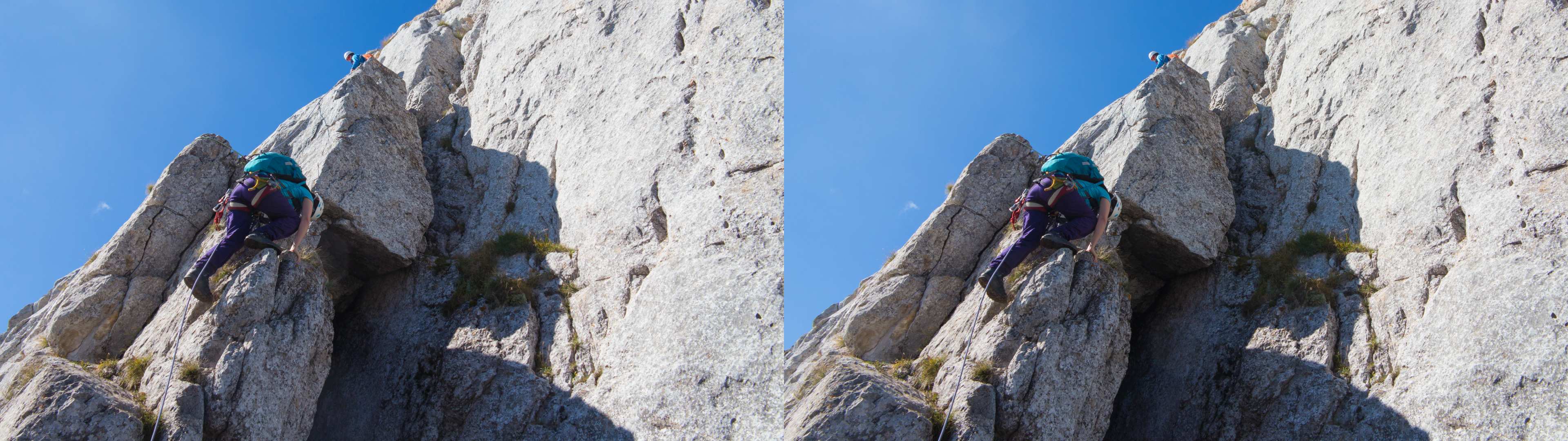 Escalade pour rejoindre la crête