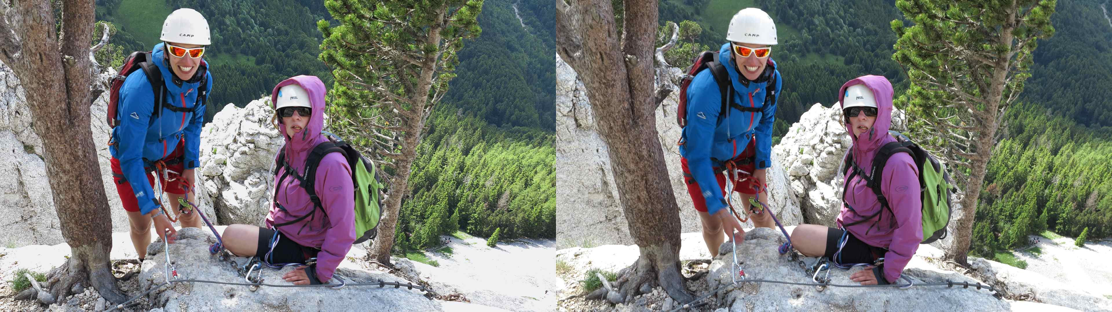Aurélie et Stépahnie au départ du rappel.