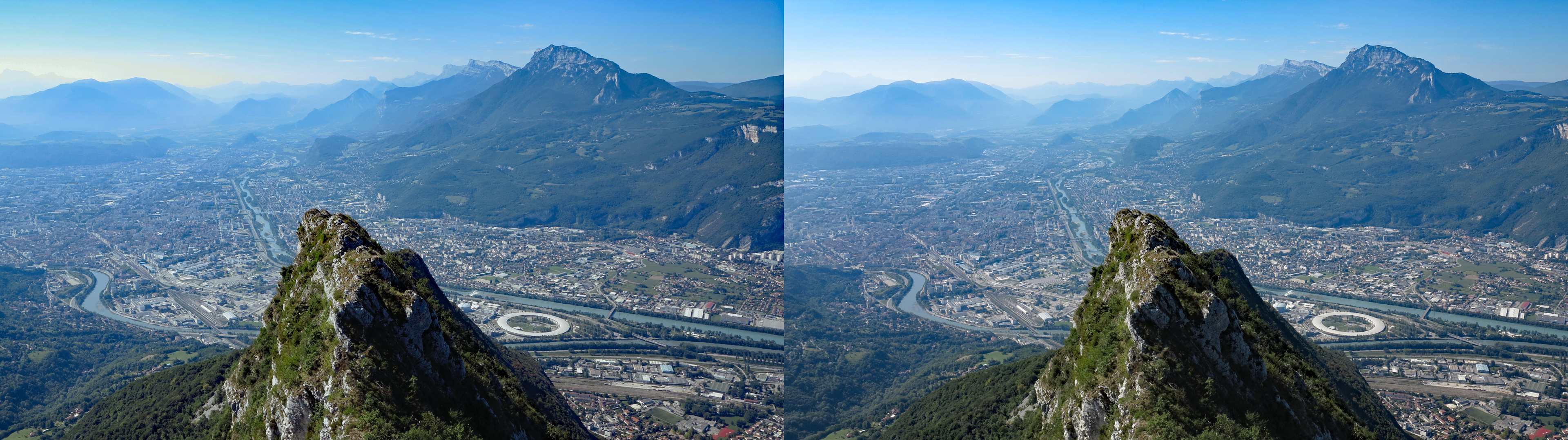 Vue depuis le sommet vers le sud.