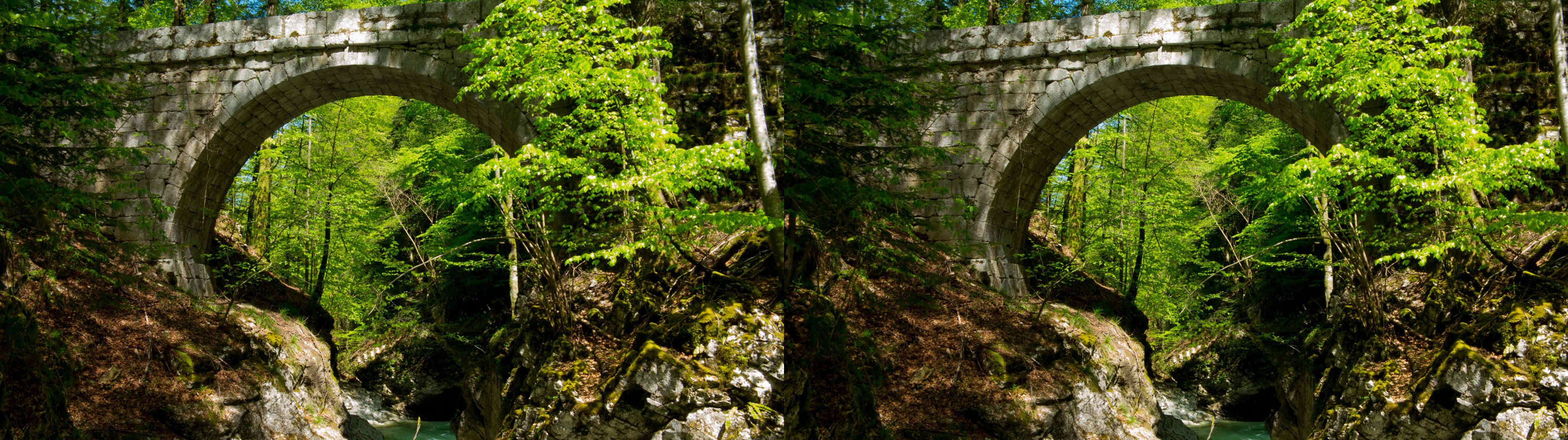 Le pont Peirant (XIV° siècle) sur le Guiers-Mort