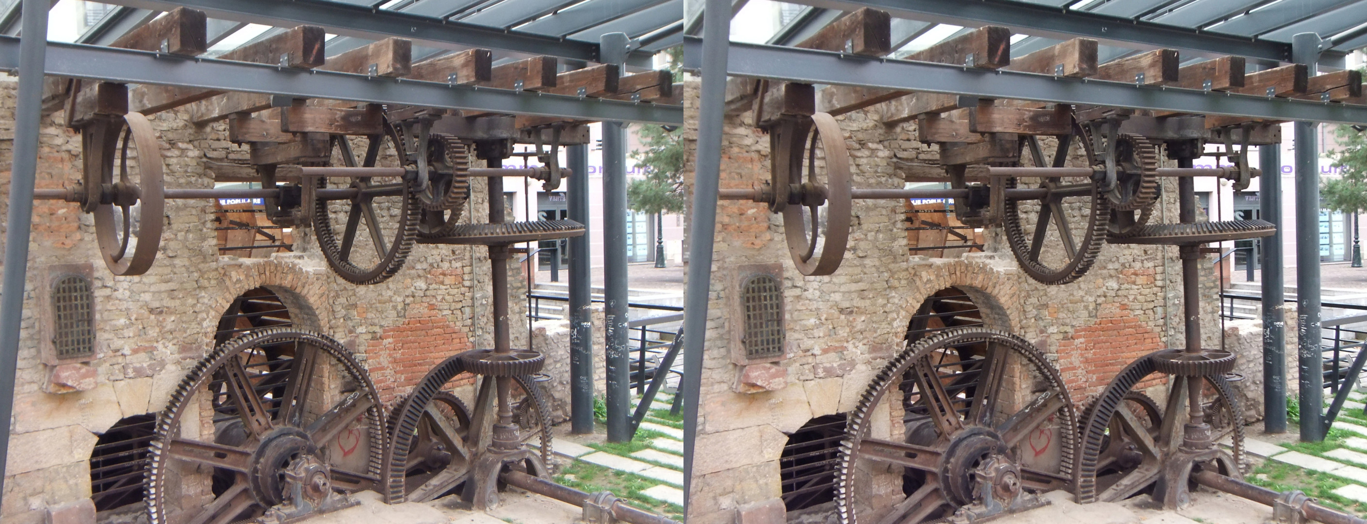 mécanismes du moulin, datant du 19e siècle