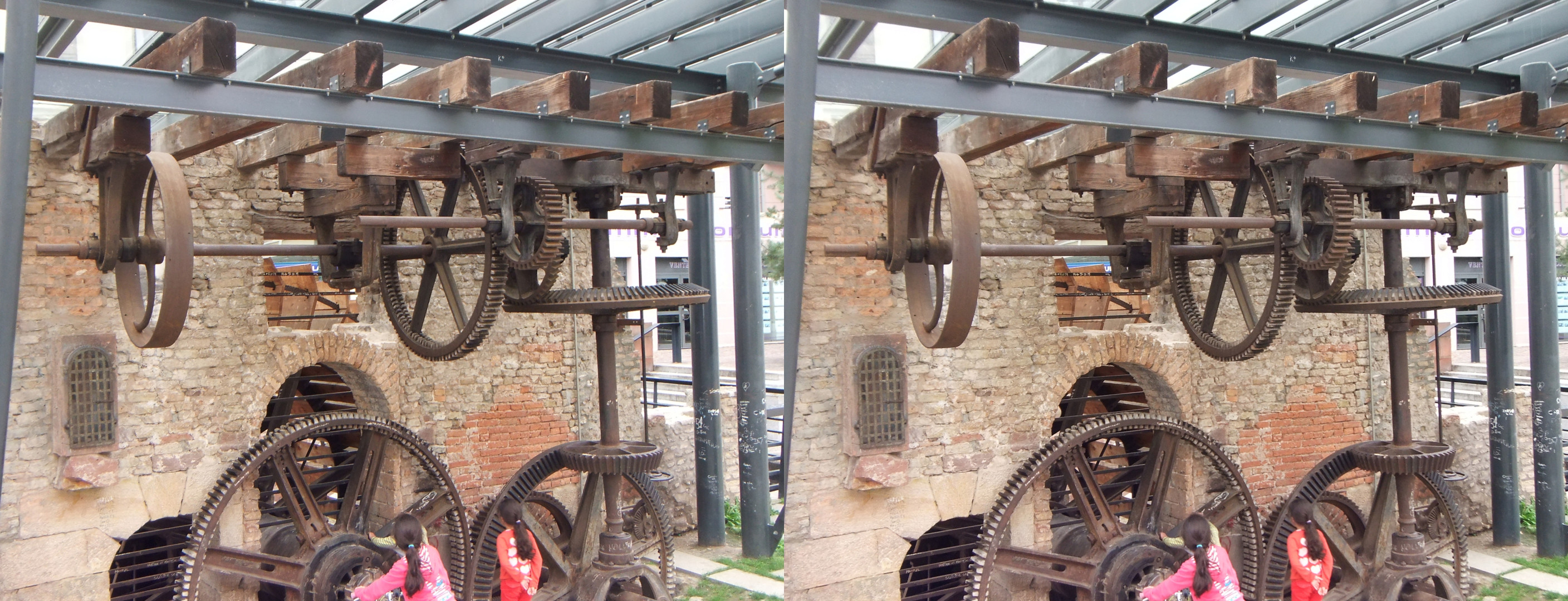 mécanismes du moulin, datant du 19e siècle
