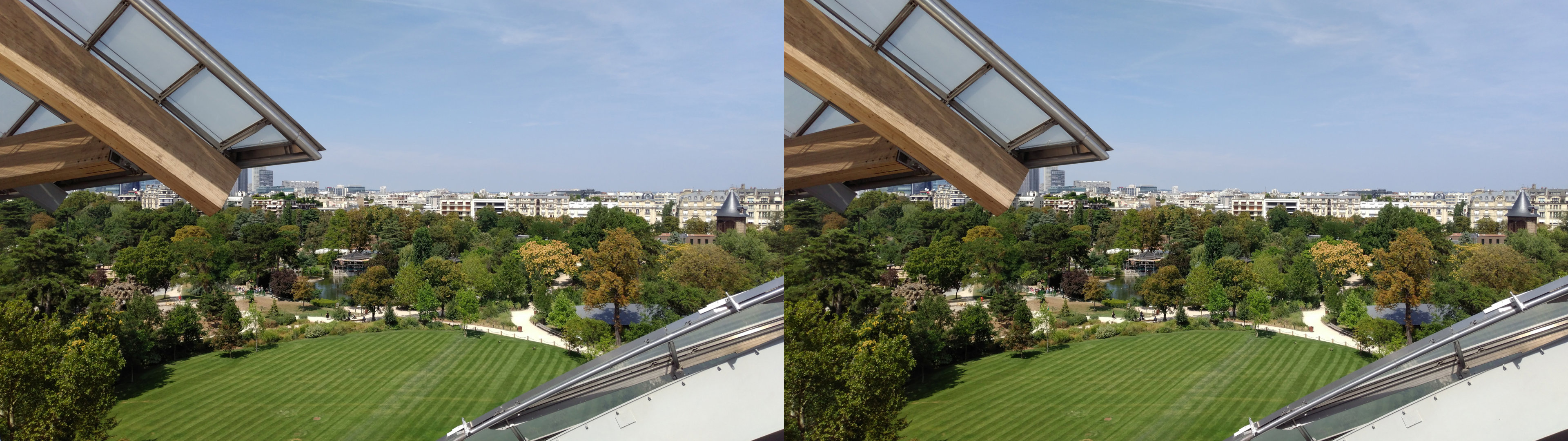 Vue depuis la palteforme supérieure sur le jardin d'acclimatation et Neuilly