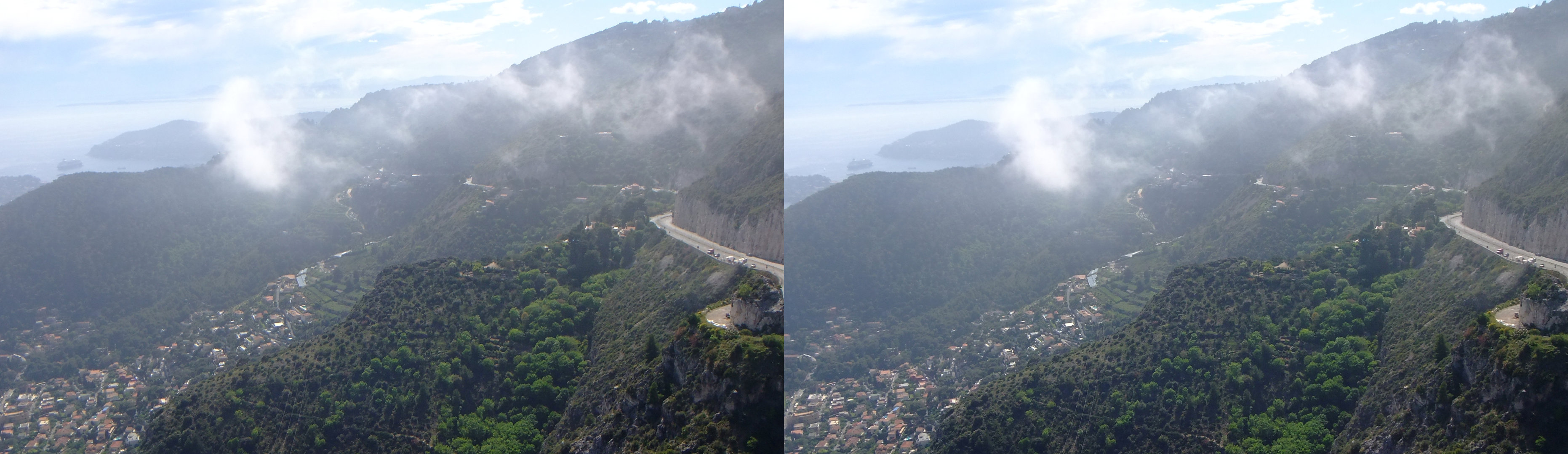la route montante de la corniche sous les nuages