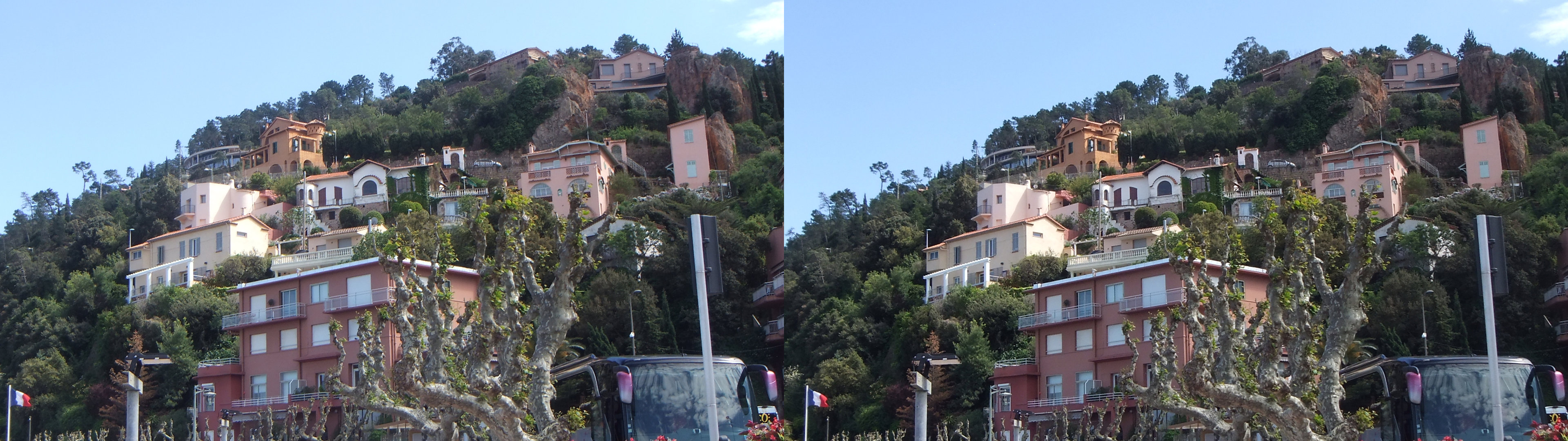 Immeubles à flanc de montagne