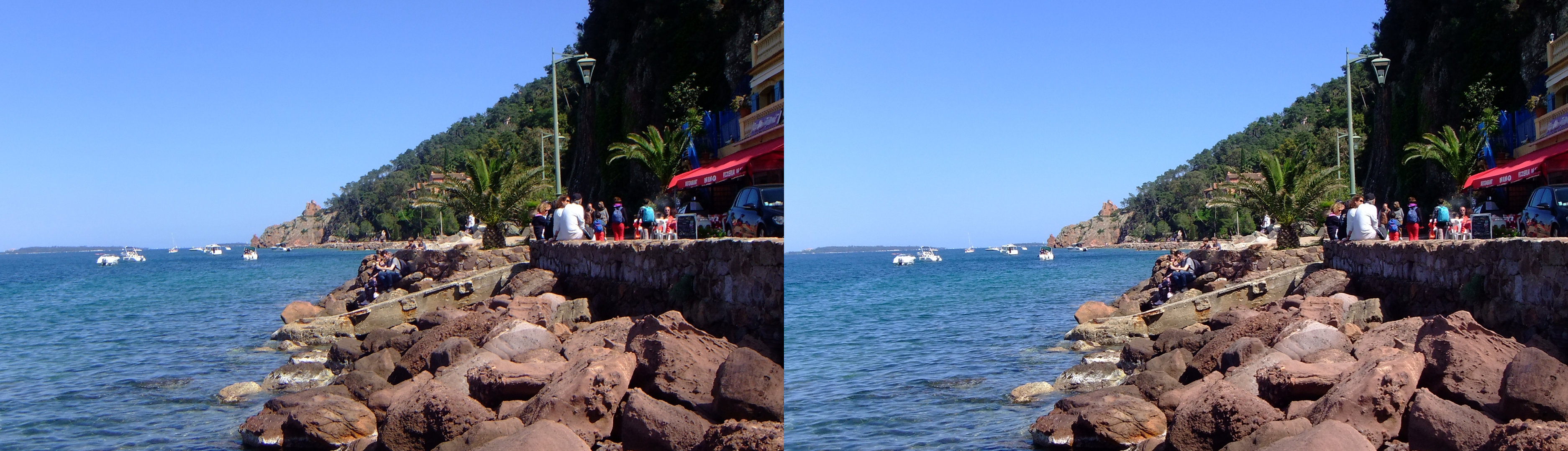 des rochers et la promenade