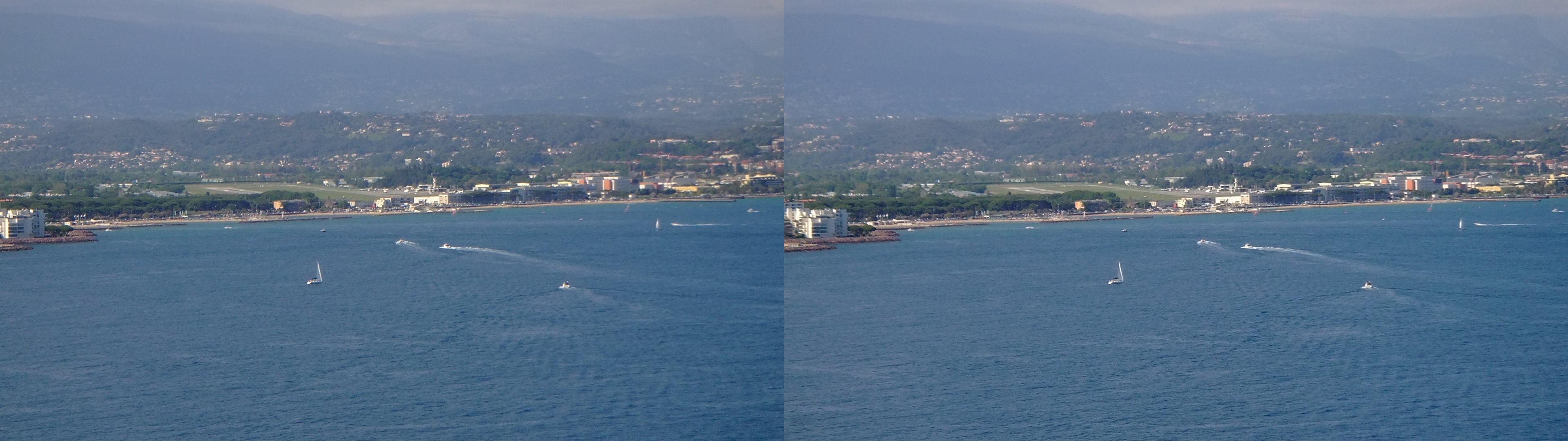 vue en direction de l'aéroport de Cannes-Mandelieu