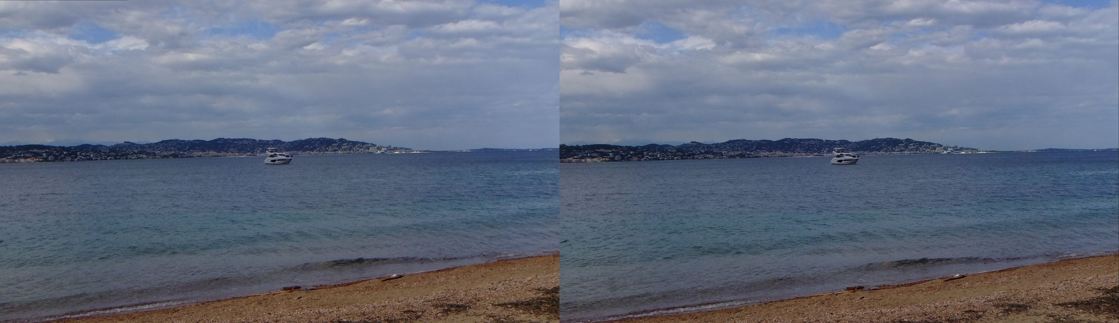 un bâteau devant la baie de Canne