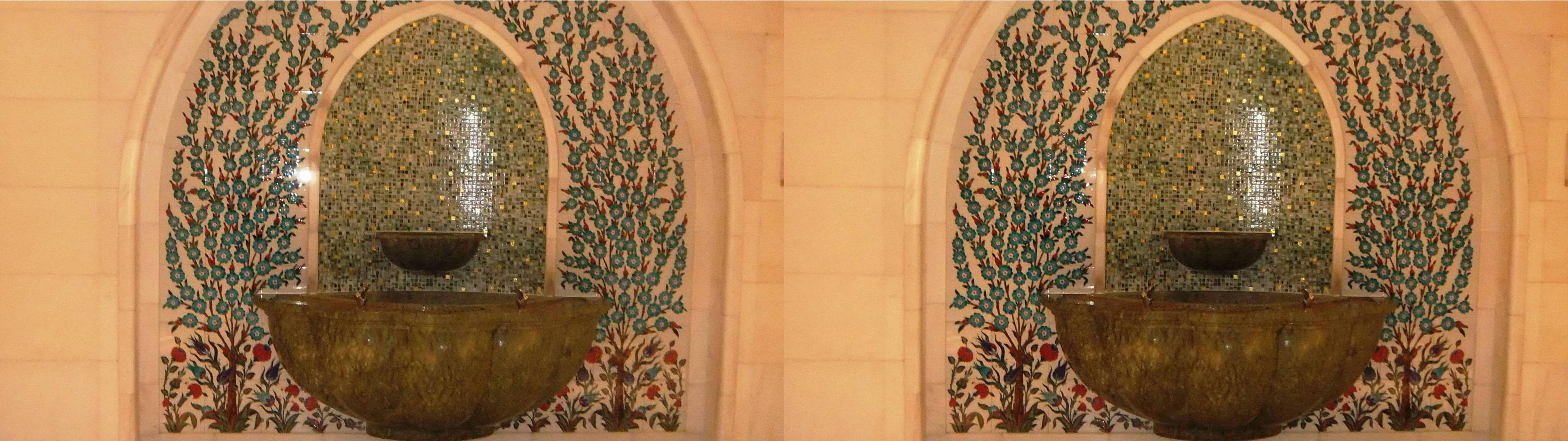 Les ablutions, mosquée Cheik Zayed