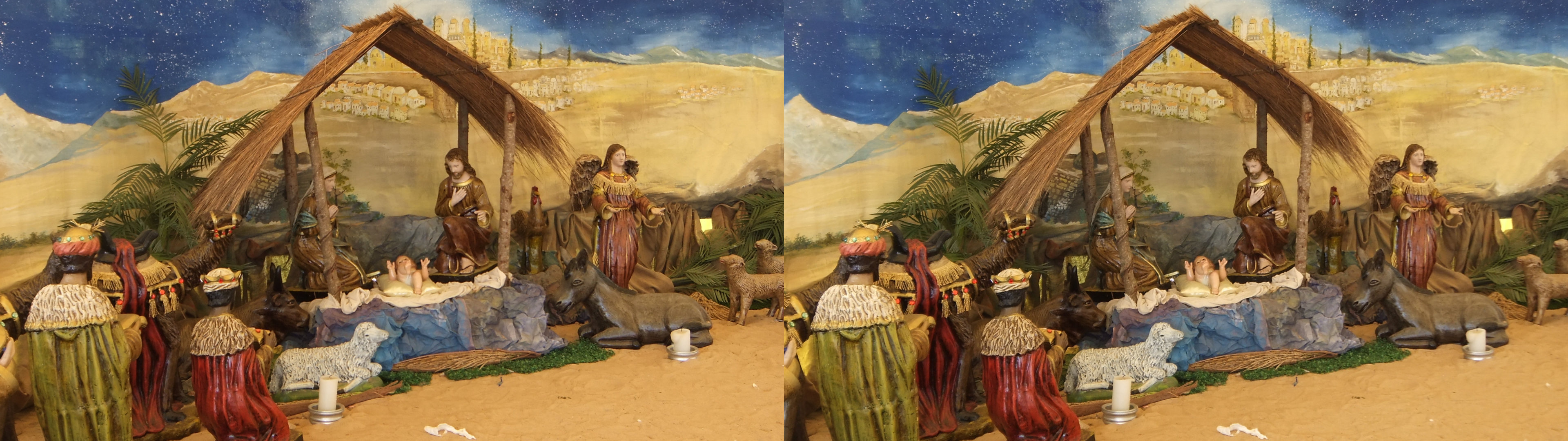 Crèche de Noël devant la Basilique