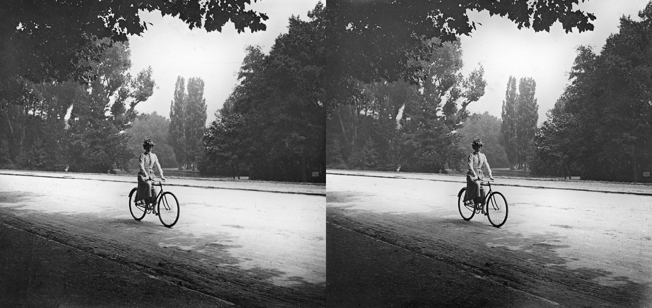 T. Cycliste sur la route de Suresnes