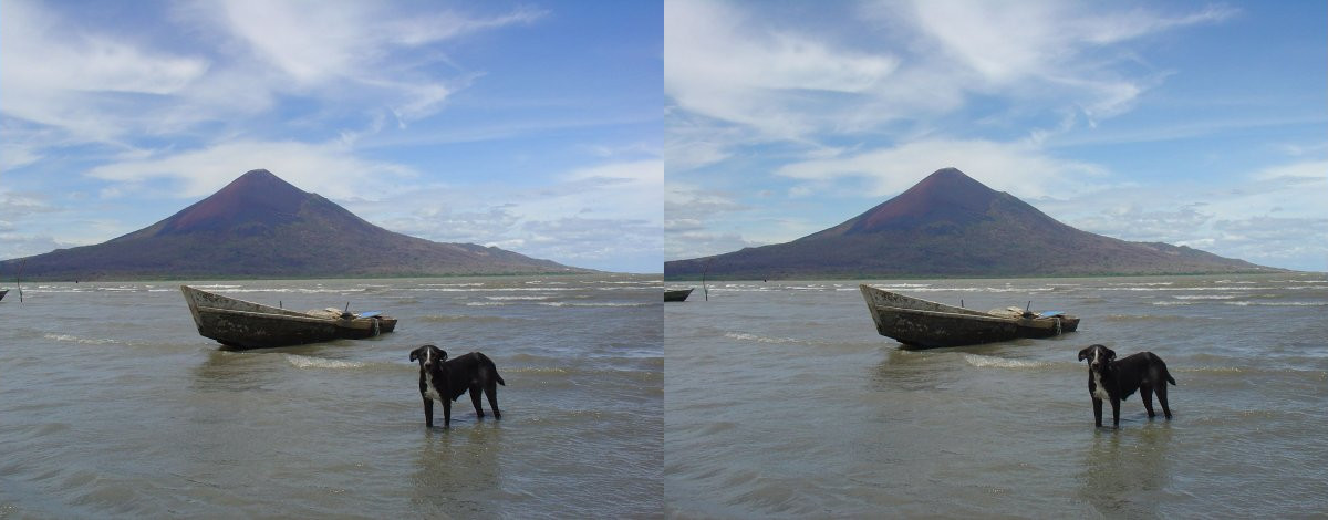 La plage de Puerto Momotombo sur le lac de Managua permet d'avoir une belle vue sur le volcan Momotombo