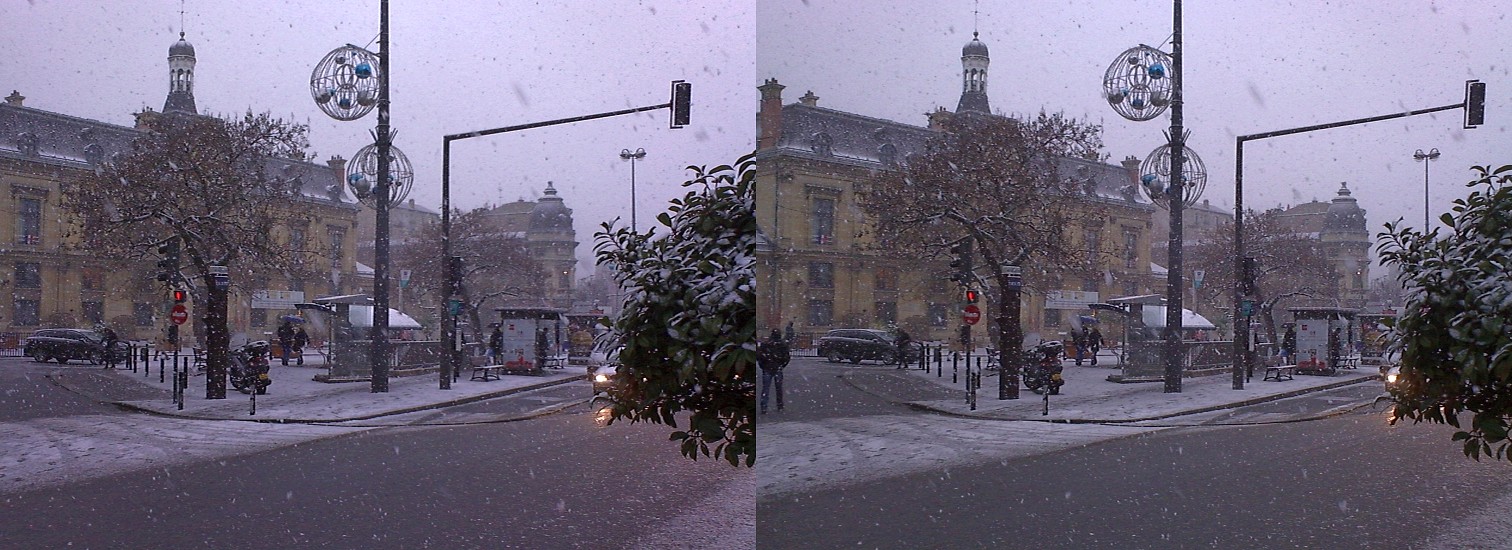 Chute de neige sur la mairie de Saint-Ouen
