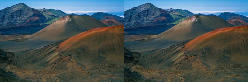 Images prises sur le bord du cratère précédent.