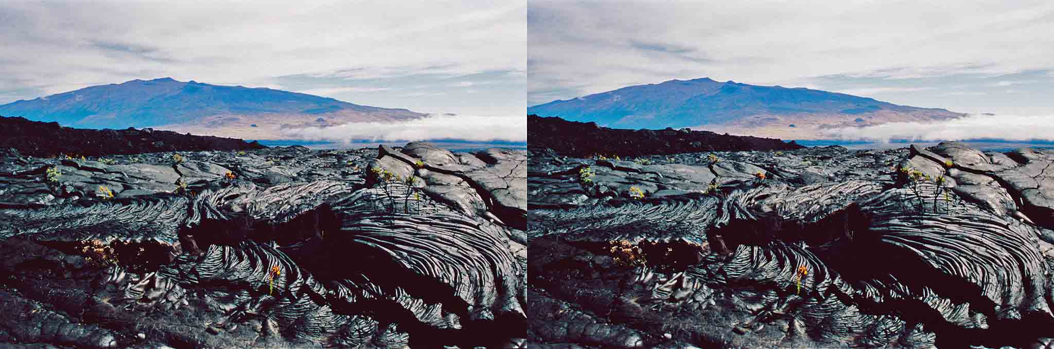 Image de Mauna Kéa, pris de Mauna Loa, sur le chemin de l?Observatoire.
