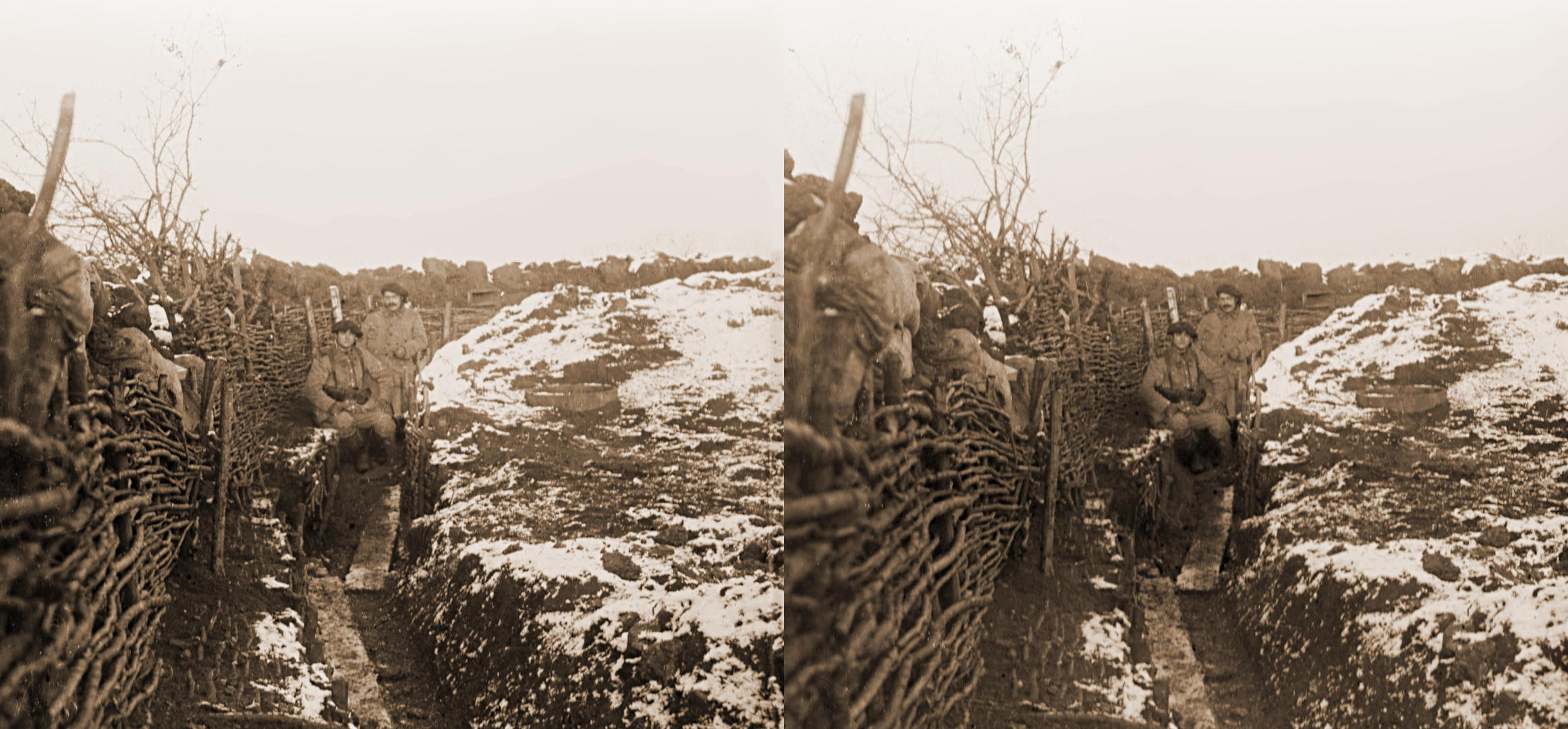 Tranchée sous la neige