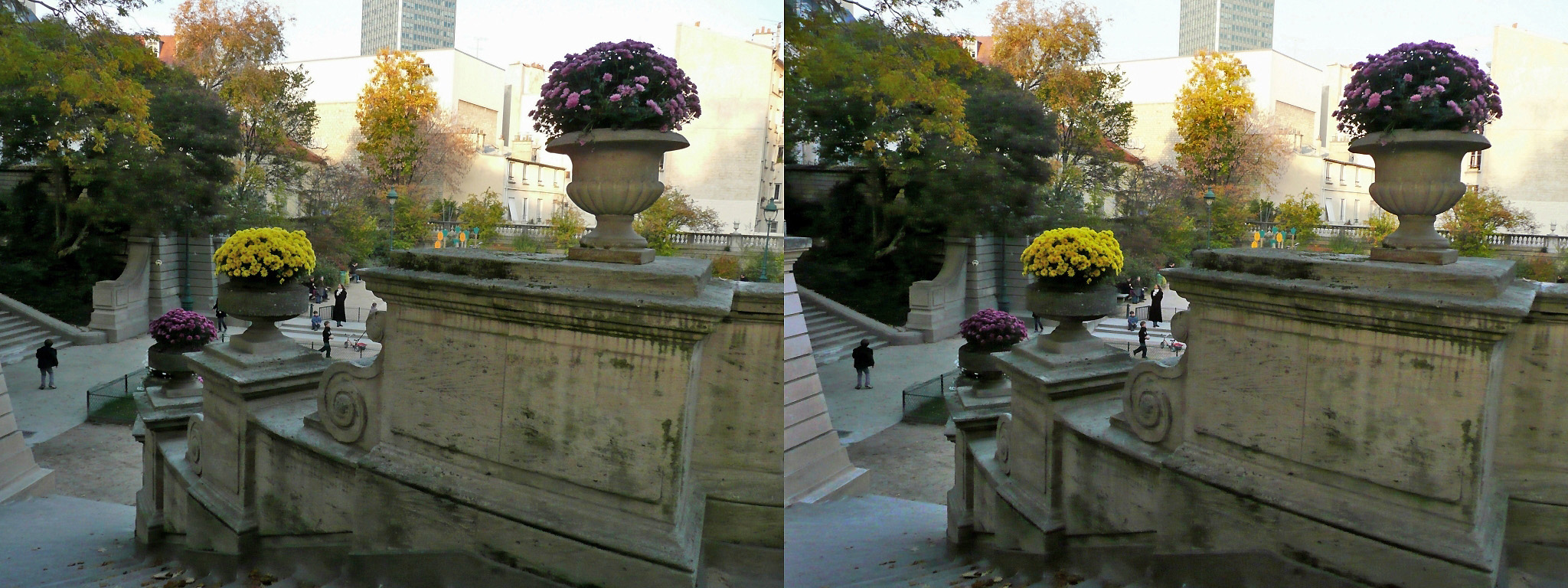 Grand escalier fleuri