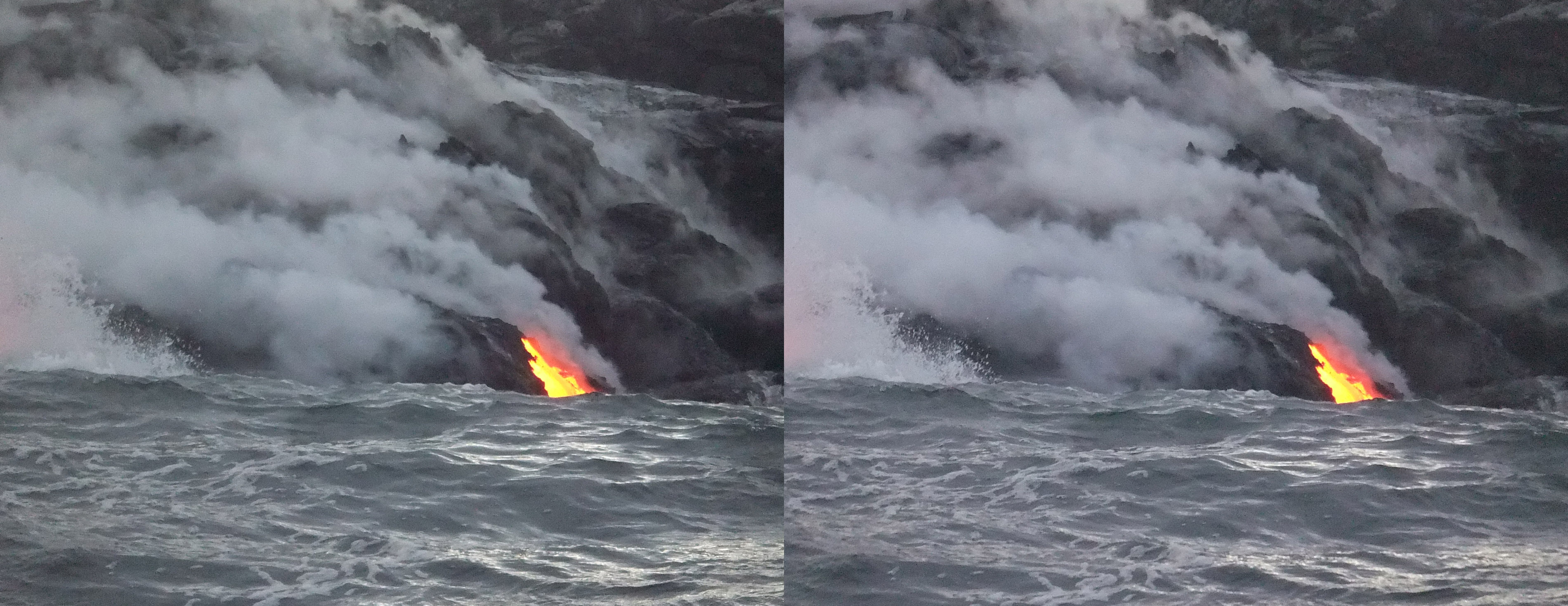 coulées de lave dans la mer Kiloea