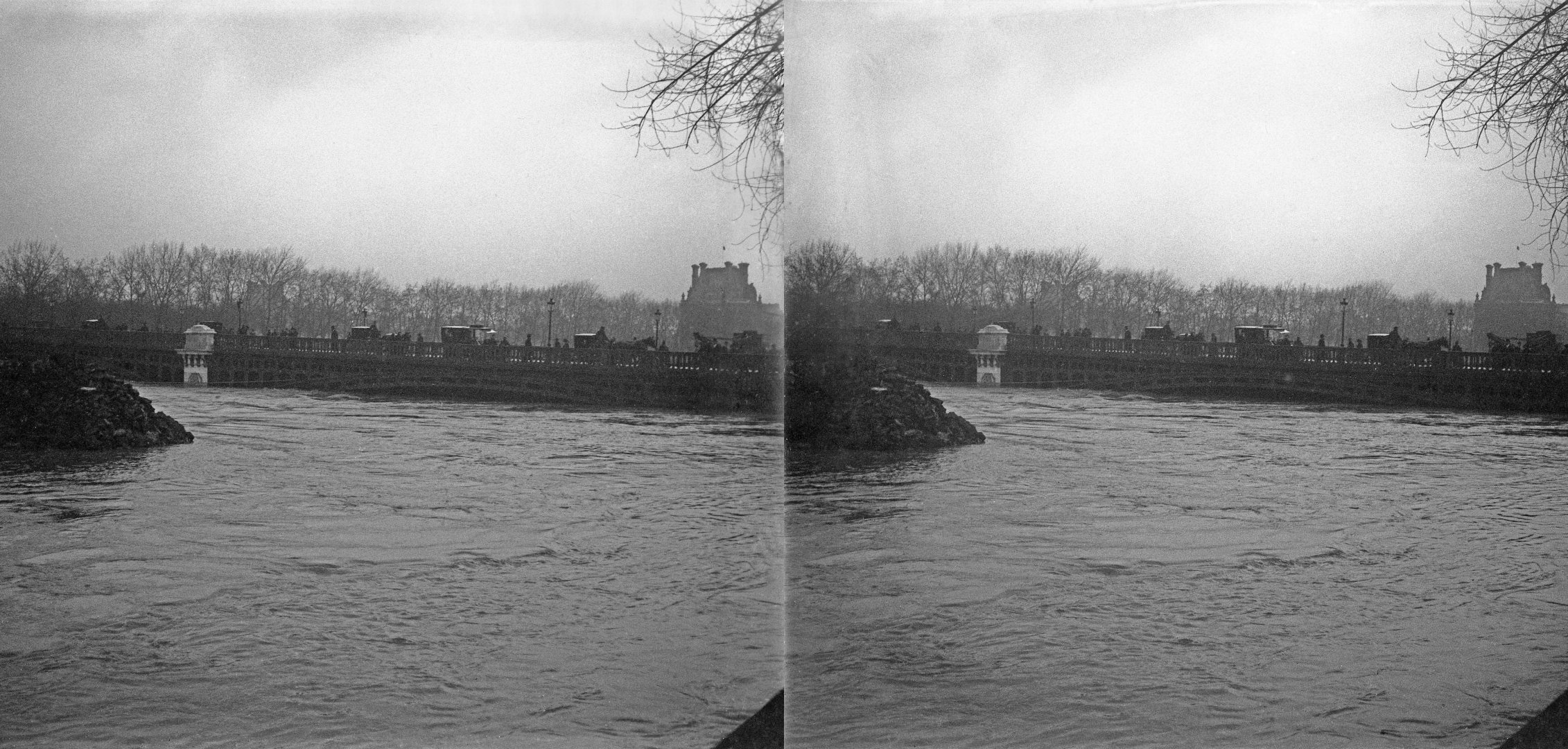 Inondations, Pont Solferino, Rive Gauche