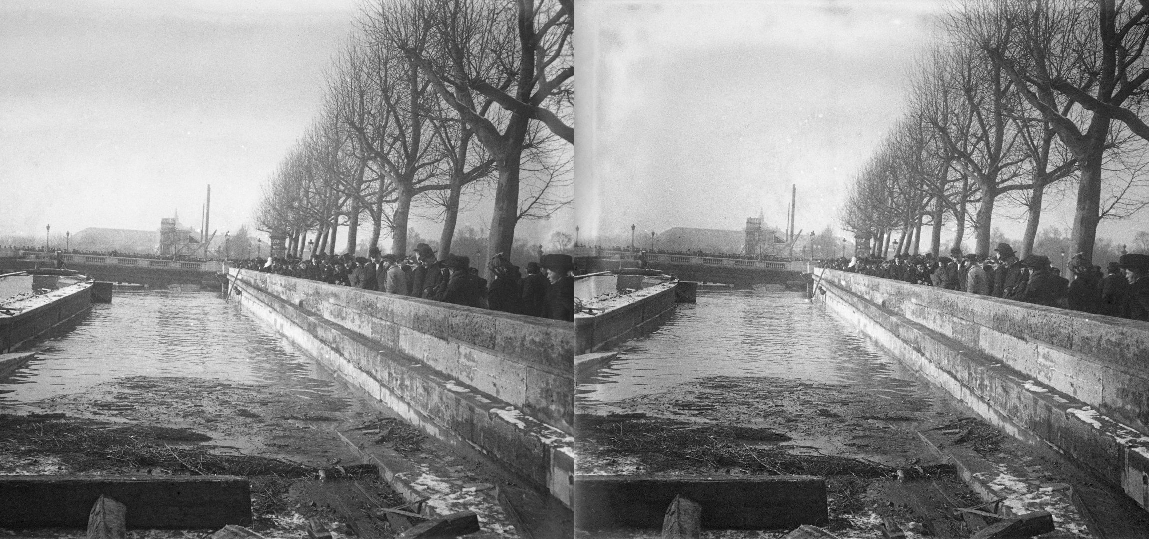 Inondations, Pont de la Concorde, du quai (R.D.)