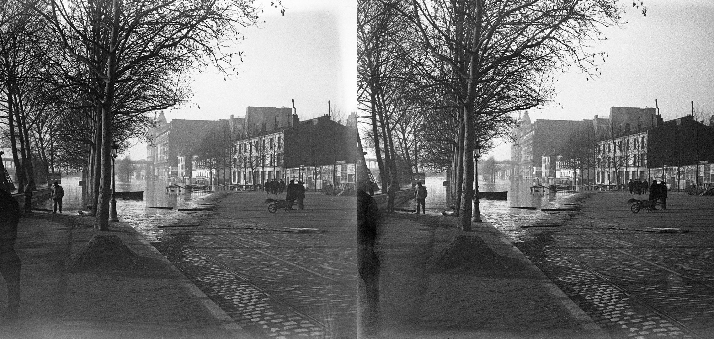 Inondations, quai de Passy