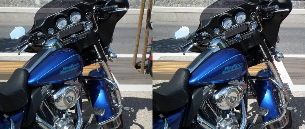 Harley Davidson à Entrevaux (où se trouve le Musée de la moto)