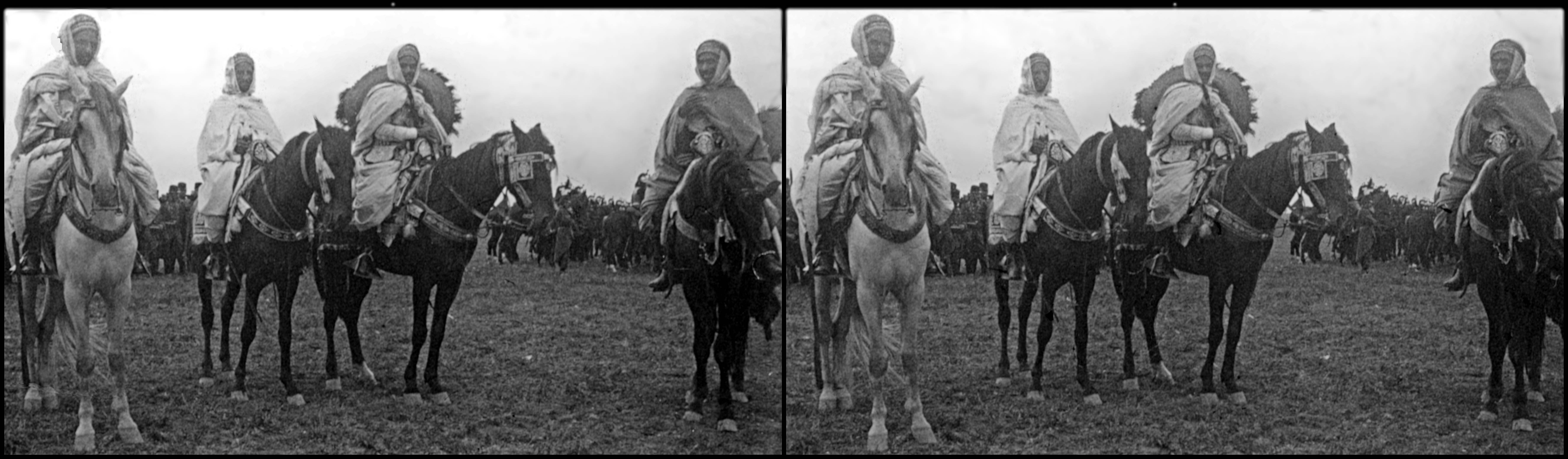 visite Tsar Nicolas 2 et la Tsarine à Betheny en 1901 : défilé des chefs arabes